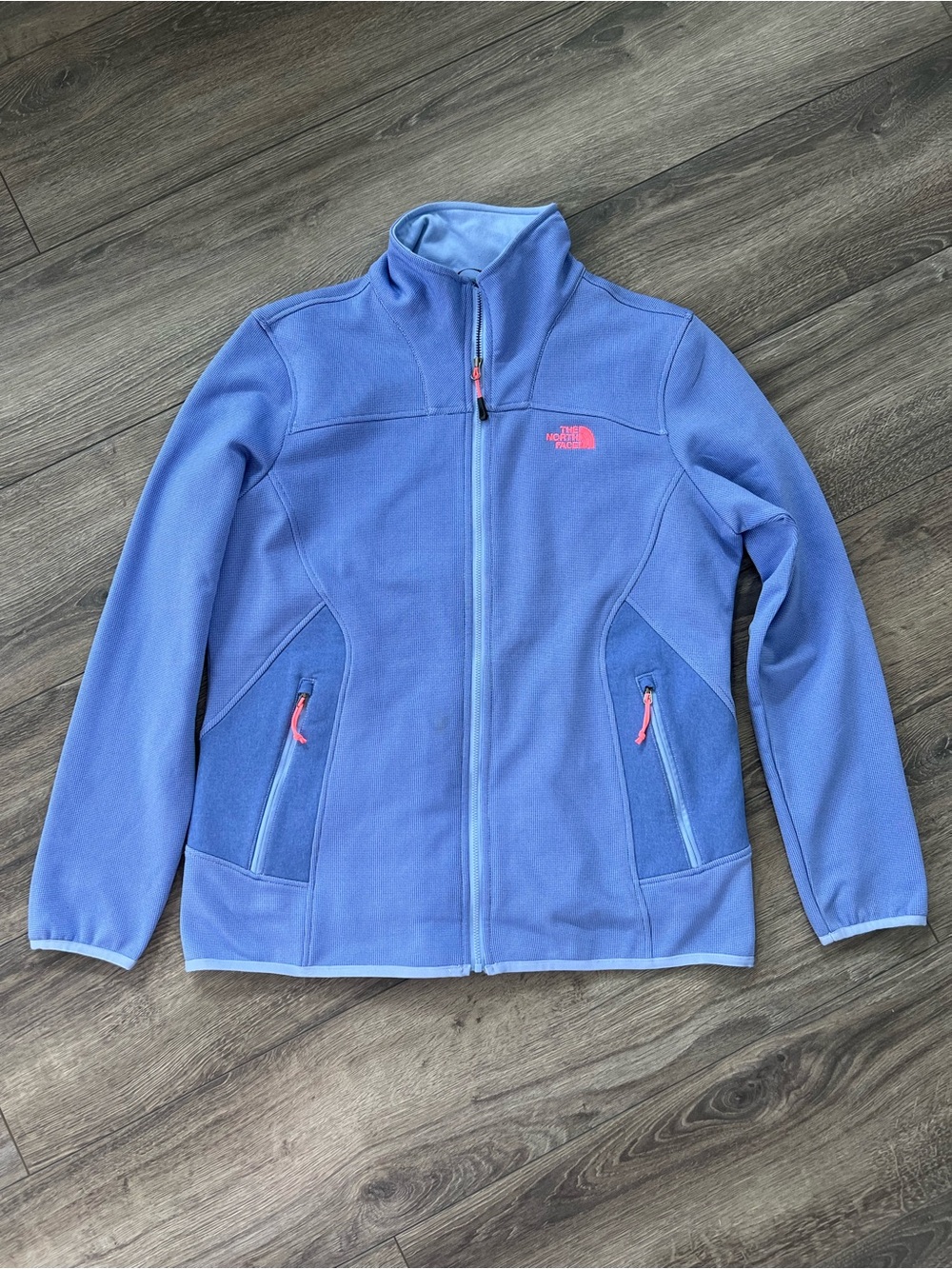 The North Face Women’s Periwinkle Blue Full-Zip Fleece Jacket with Pink Accents